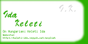 ida keleti business card